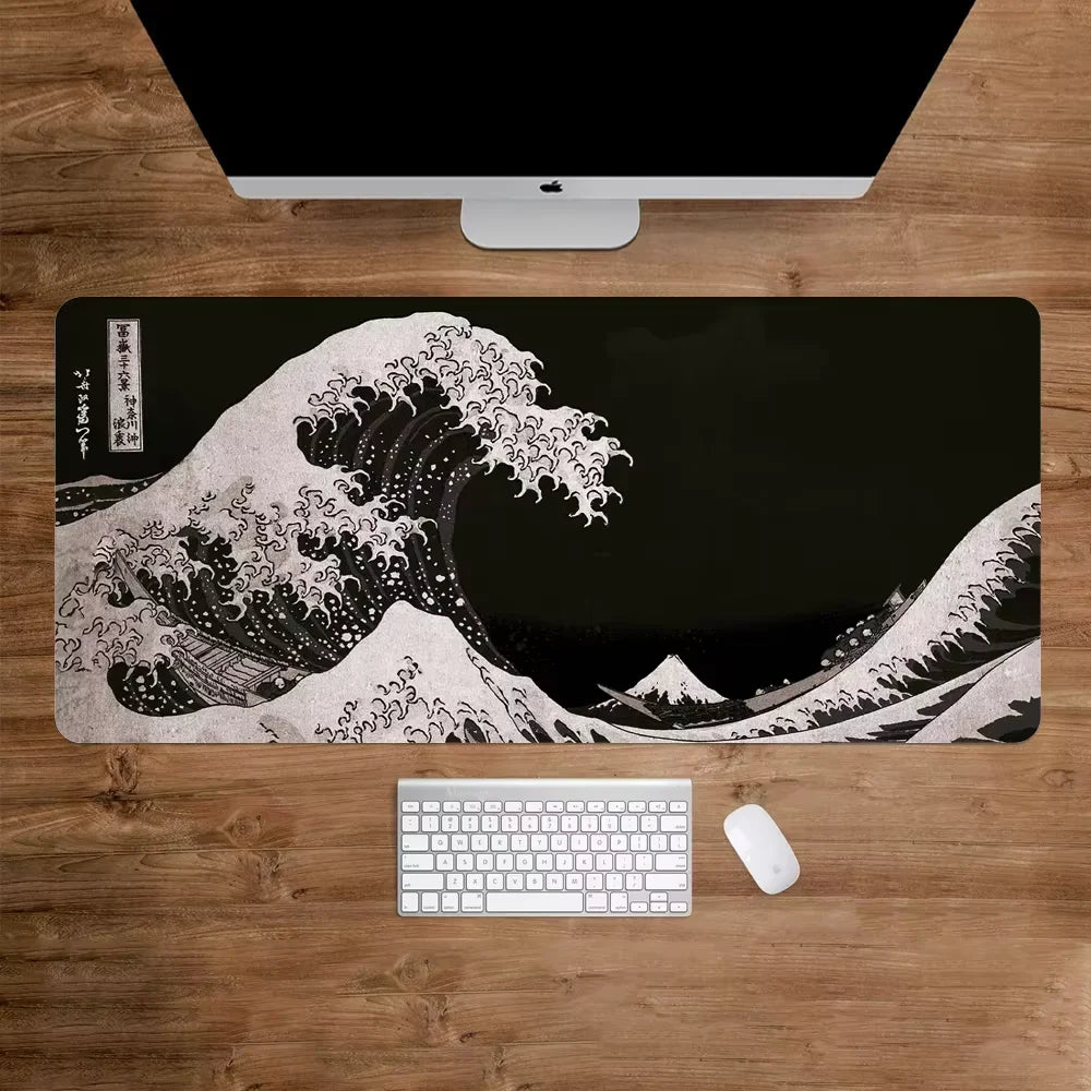 Black Wave Mouse Mat
