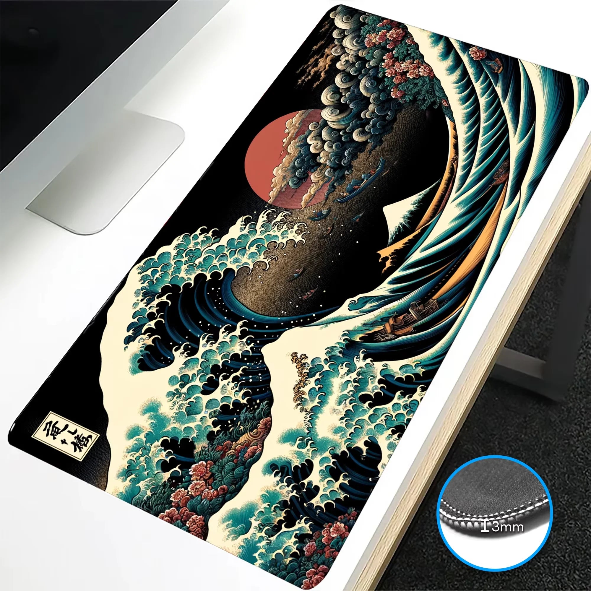 Black Wave Mouse Mat
