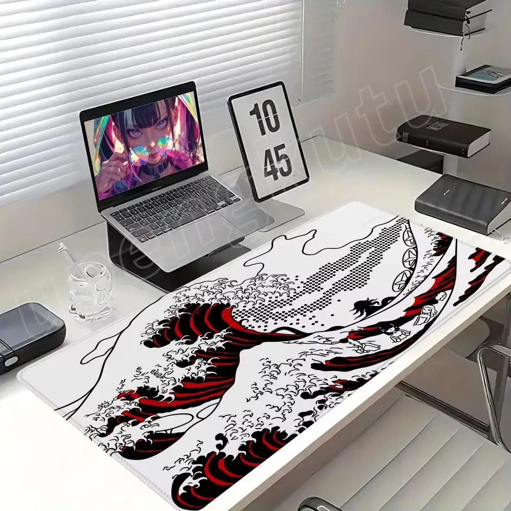 Black Wave Mouse Mat