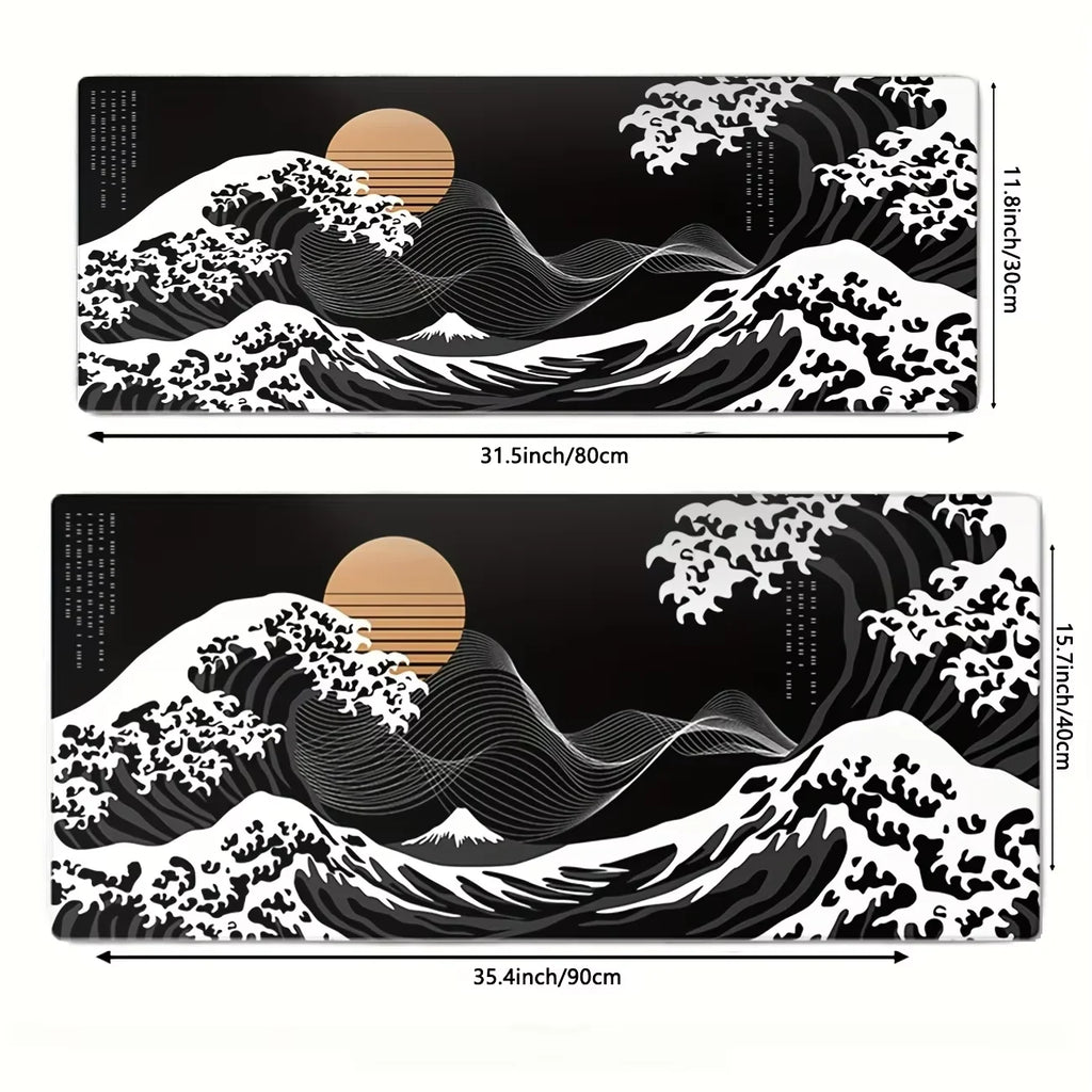 Black Wave Mouse Mat