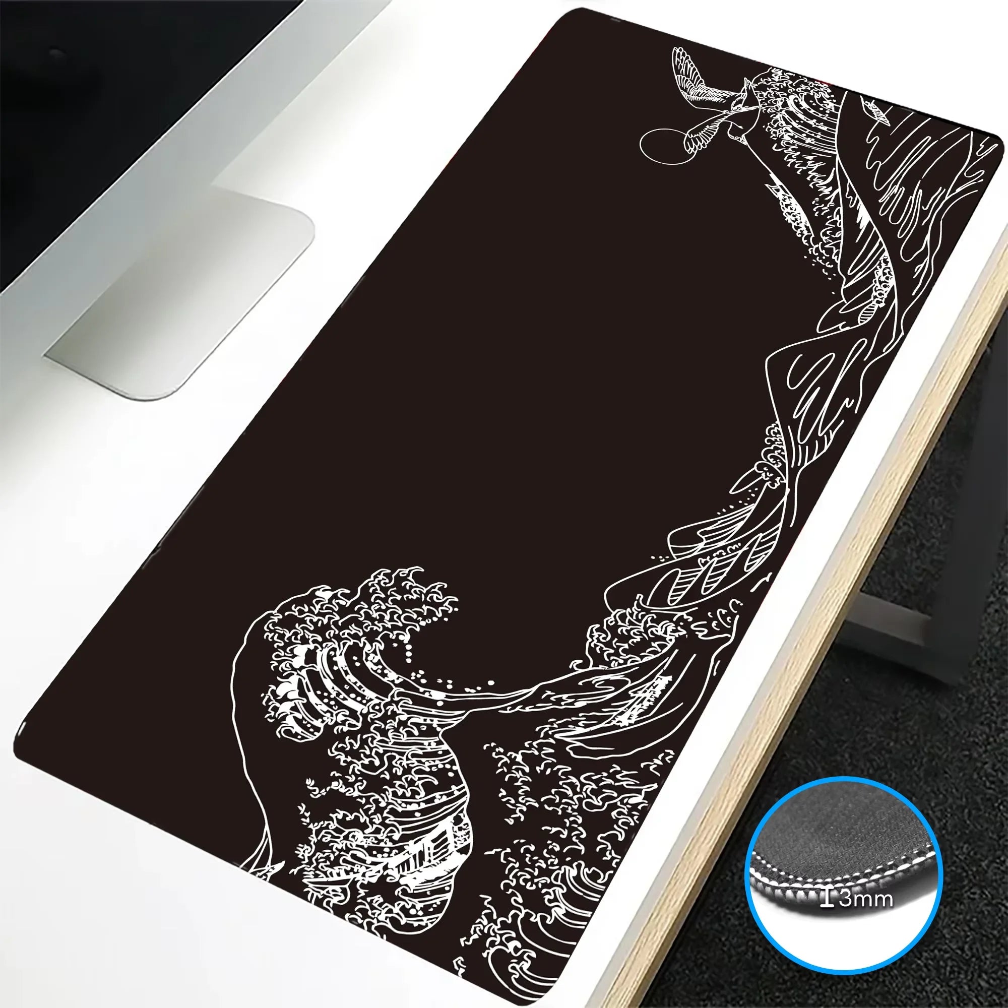 Black Wave Mouse Mat